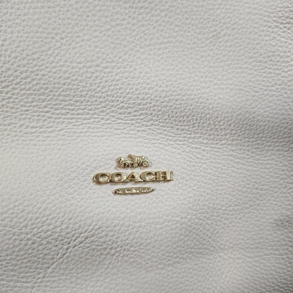 Coach Ivory Leather Tote with Gold Accents - Picture 2 of 15